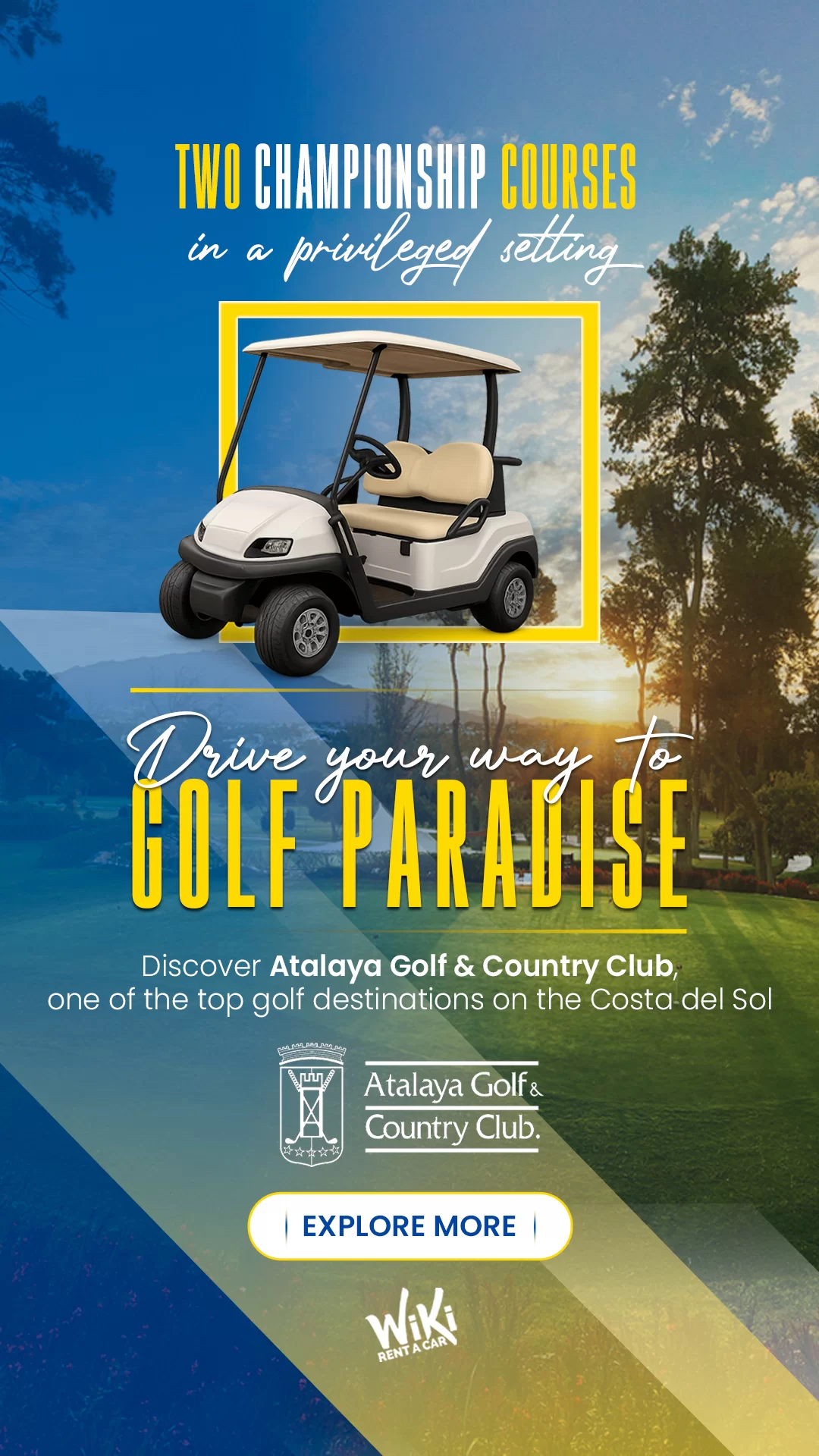 Banner Atalaya Golf | Wiki Rent a Car - Mobile